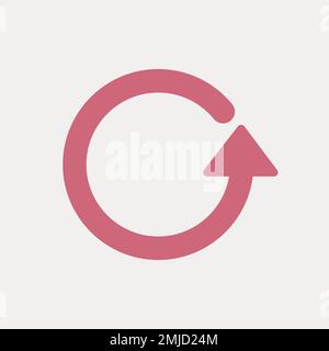 Circle arrow icon, pink sticker, repeat symbol vector Stock Vector