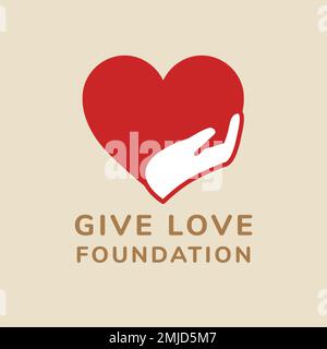 Charity logo template, no-profit branding design vector Stock Vector