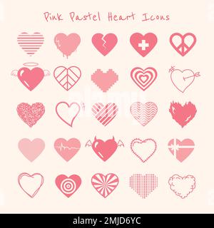 Pink pastel heart Icon Vector. Love symbol. Valentine's Day sign ...