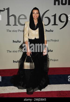 LOS ANGELES, CALIFORNIA - JANUARY 26: Blair Imani attends the Los Angeles Red Carpet Premiere Event for Hulu's 'The 1619 Project' at Academy Museum of Stock Photo