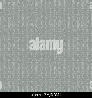 Computer data pattern. Binary code seamless vector background. Zero one algorithm grey texture. Stock Vector