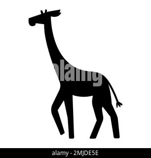 Cartoon Giraffe icon isolated on white background. Vector illustration, flat icon and logo Stock Vector