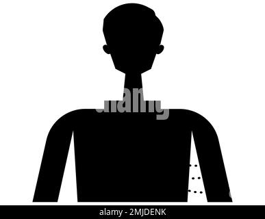 Black silhouette of a cartoon male character vector Stock Vector