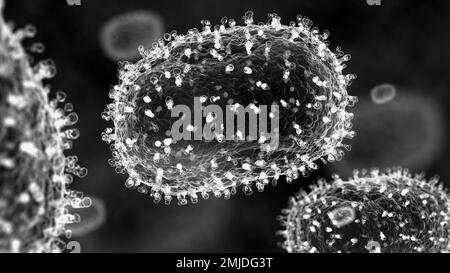 Mpox virus particles, illustration Stock Photo