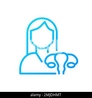 Gynaecology pixel perfect gradient linear vector icon Stock Vector