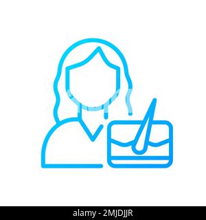 Dermatology pixel perfect gradient linear vector icon Stock Vector