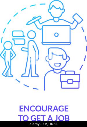 Encourage to get job blue gradient concept icon Stock Vector