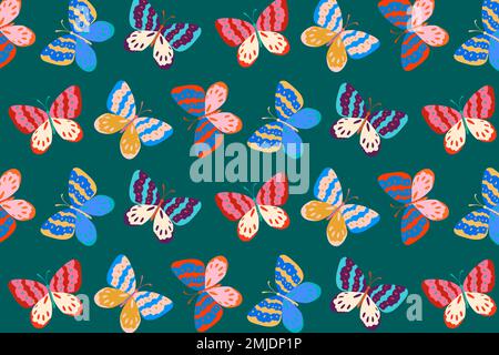 Pop art butterfly background, cute design vector Stock Vector
