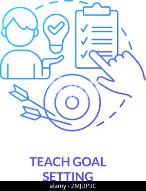 Teach goal setting blue gradient concept icon Stock Vector