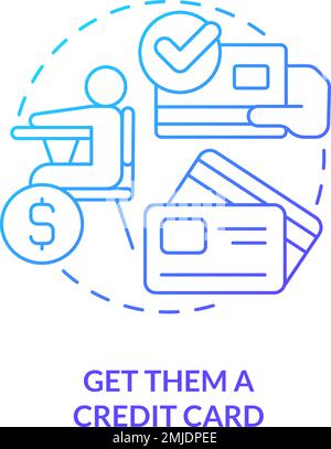 Get them credit card blue gradient concept icon Stock Vector