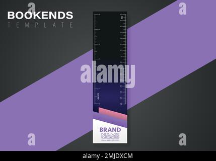 Vertical vector bookmarks design template with ruller and logo space. Inch and cm ruller on bookmarks design template. Stock Vector