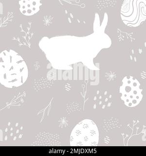 Neutral gray Easter pattern background vector Stock Vector