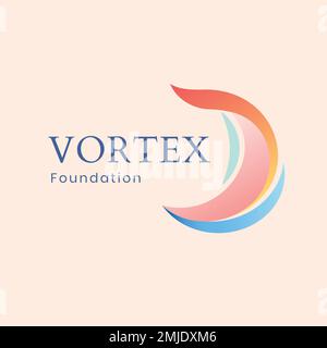 Foundation business logo template, modern ocean wave design vector Stock Vector
