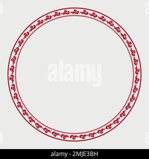 Chinese frame vector traditional clouds pattern red circle Stock Vector