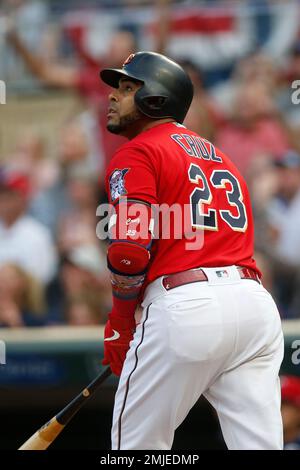 Minnesota Twins' Nelson Cruz homers against the New York Yankees in a  baseball game Monday, July 22, 2019, in Minneapolis. (AP Photo/Jim Mone  Stock Photo - Alamy