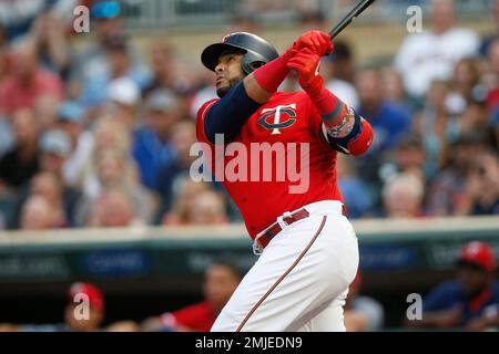 Minnesota Twins' Nelson Cruz homers against the New York Yankees in a  baseball game Monday, July 22, 2019, in Minneapolis. (AP Photo/Jim Mone  Stock Photo - Alamy