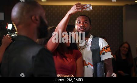 August 01, 2019. Meek Mill, Rihmeek Mill attend  Prime Video premiere  of Free Meek at the Ziegfeld Ballroom in New York, August 01, 2019 Credit:  RW/MediaPunch Stock Photo - Alamy