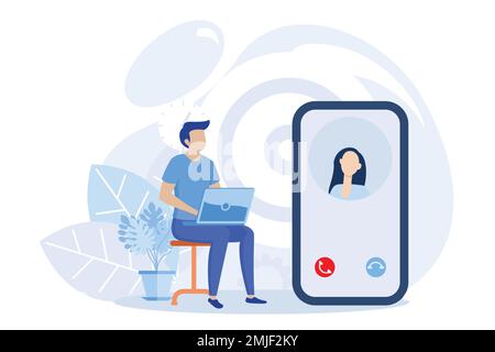 Meeting planning illustration. Manager inviting employees to team meeting and one on one interview, developing agenda and organizing productive conver Stock Vector