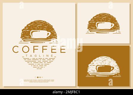 Coffee cup emblem design.  Stock Vector