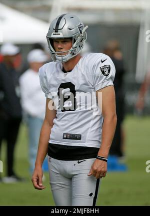 Oakland Raiders, kicker Daniel Carlson leaves the field after kicking the  game winning field goal in the Raiders-Arizona Cardinals game at State Farm  Stadium in Glendale, Arizona on November 18, 2018. The