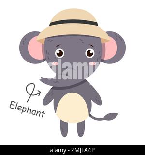 Elephant cartoon characters with clothes . Vector . Stock Vector