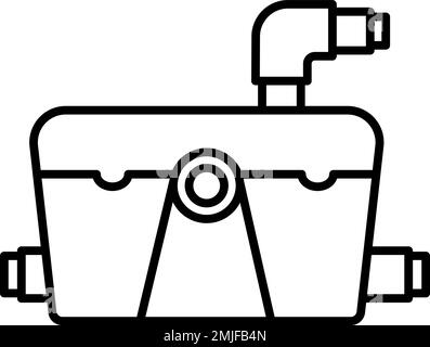 Pump, sump, toilet vector icon on transparent background. Outline Pump, sump, toilet vector icon Stock Vector