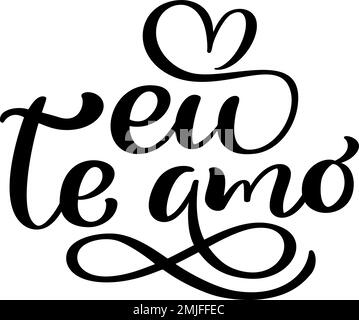 Handwritten love word. I love you in Spanish: Te quiero. Marker  lettering. Vector illustration, flat design Stock Vector Image & Art - Alamy