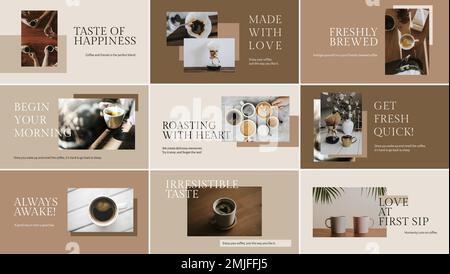 Barista presentation template vector set minimal style Stock Vector