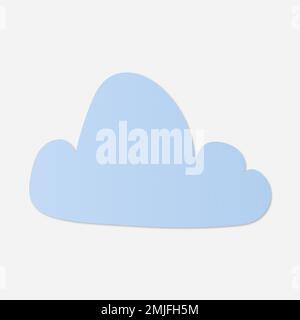 Cute cloud sticker, printable weather clipart vector Stock Vector