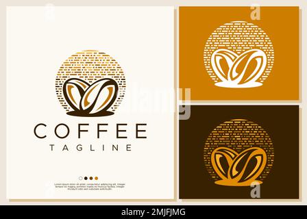 Vintage coffee bean logo branding. Stock Vector