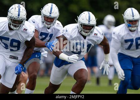 Indianapolis Colts defensive end Carroll Phillips (59) during NFL football  preseason game action between the Indianapolis