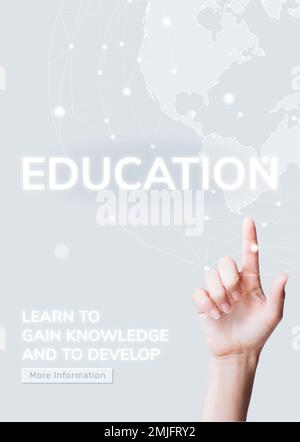 Global education template vector future technology Stock Vector