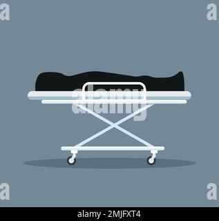 Dead on gurney icon in cartoon style isolated on white background. Death symbol eps 10 Stock Vector