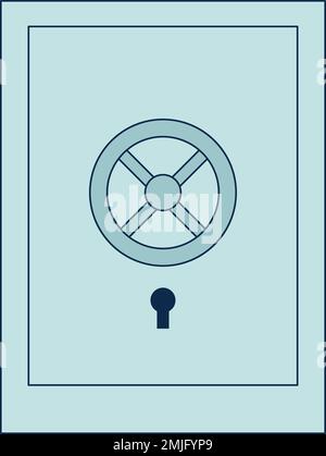 Safe door icon. Locked armored box protection Stock Vector