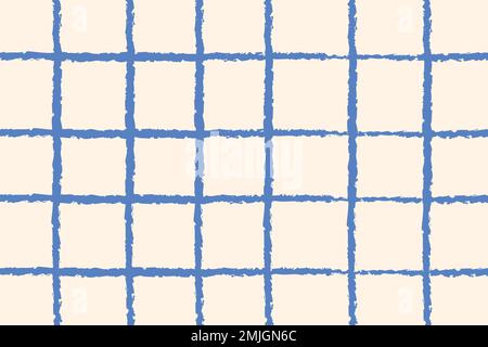Grid pattern background blue doodle vector, simple design Stock Vector