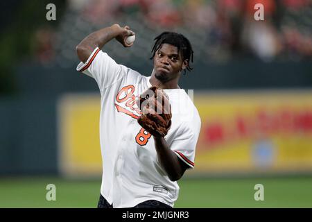 Check Out Lamar Jackson's First Pitch at Camden Yards