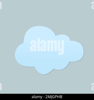 Cute cloud sticker, printable weather clipart vector Stock Vector