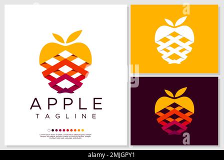 Apple logo design branding. Stock Vector