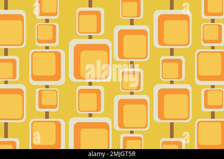 Retro yellow background, geometric square shape vector Stock Vector