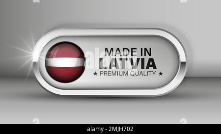 Made in Latvia graphic and label. Element of impact for the use you want to make of it. Stock Vector
