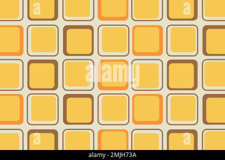 Retro yellow background, geometric square shape vector Stock Vector