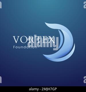 Foundation business logo template, modern ocean wave design vector Stock Vector