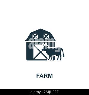 Farm icon. Monochrome simple sign from agriculture collection. Farm icon for logo, templates, web design and infographics. Stock Vector