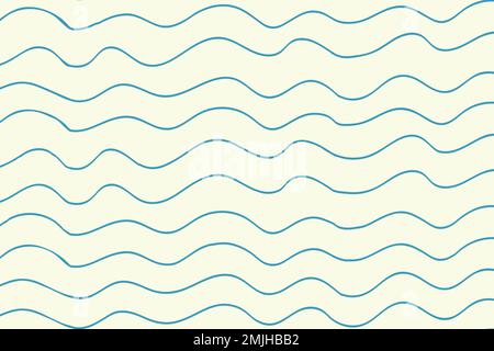 Doodle background, blue wavy pattern design vector Stock Vector