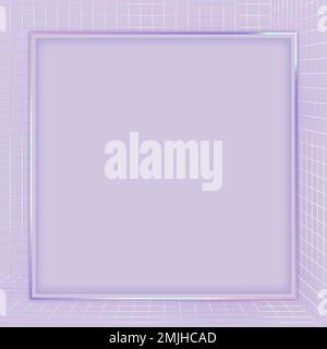 Purple vector 3D grid patterned frame Stock Vector
