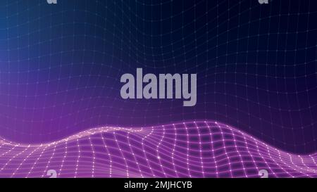 Purple 3D abstract wave pattern background vector Stock Vector