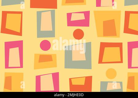 Retro colorful background, geometric 60s design vector Stock Vector