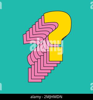 Question mark layered 3d vector font Stock Vector
