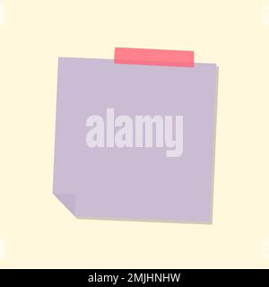 Pastel purple notepaper journal sticker vector Stock Vector