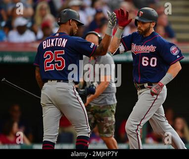 Minnesota Twins' Byron Buxton homers in a baseball game against the Detroit  Tigers Tuesday, Sept. 22, 2020, in Minneapolis. (AP Photo/Jim Mone Stock  Photo - Alamy